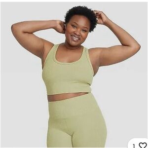 FULL SET!!! All in Motion Olive Green Leggings & sports bra top
